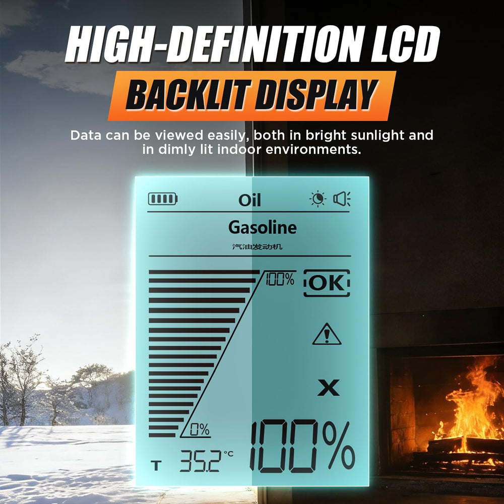 RALBIL Engine Oil Tester’s 2.8-inch LCD shines in bright sun or dim rooms.