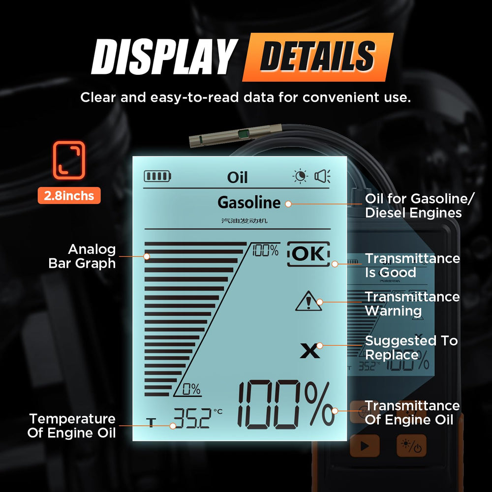 RALBIL oil-quality testing tool helps determine when to change oil.