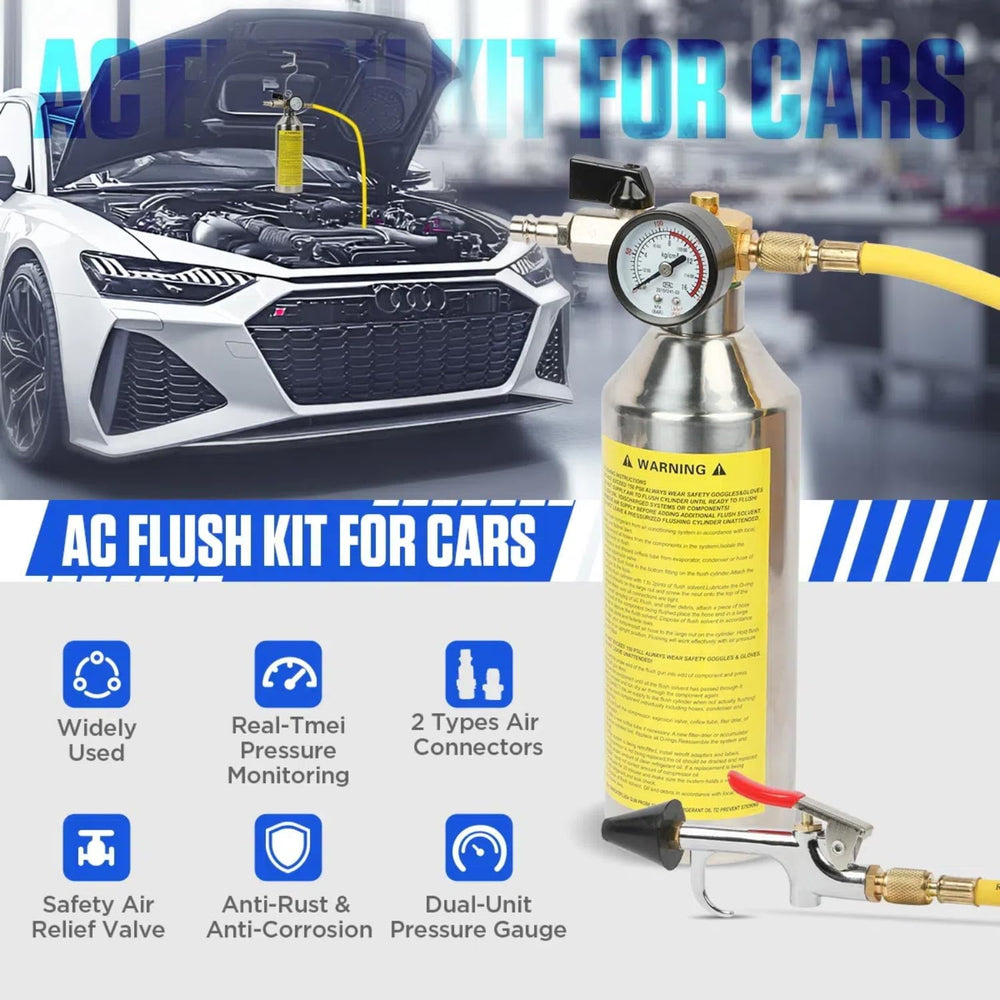 RALBIL AC Flush Kit 3.5 ft hose enables flexible reach in tight spaces during flushing.