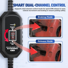 RALBIL EPB release tool in action demonstrating rapid brake engagement