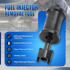 RALBIL sliding hammer applies precise linear force for controlled injector removal.