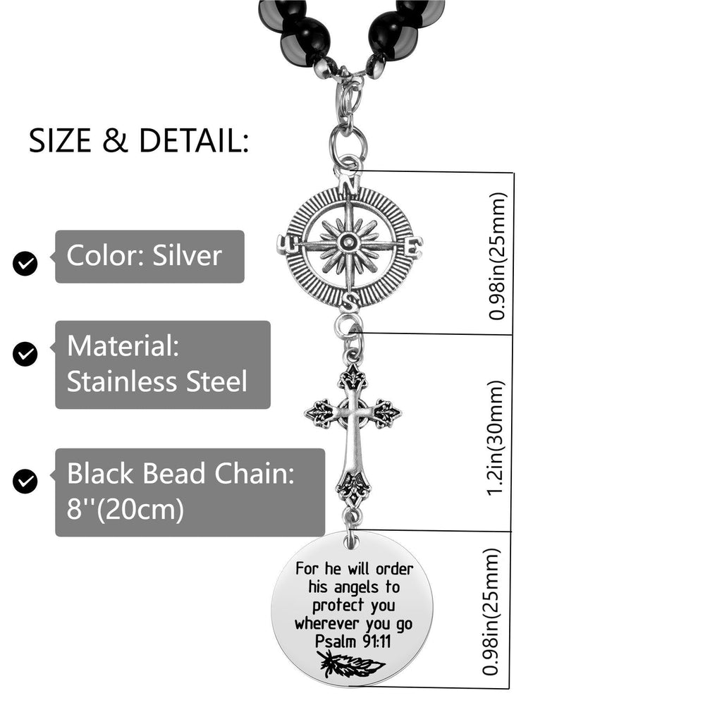 Ralukiia 8-inch chain with lobster clasp on car charm for adjustable mirror fit