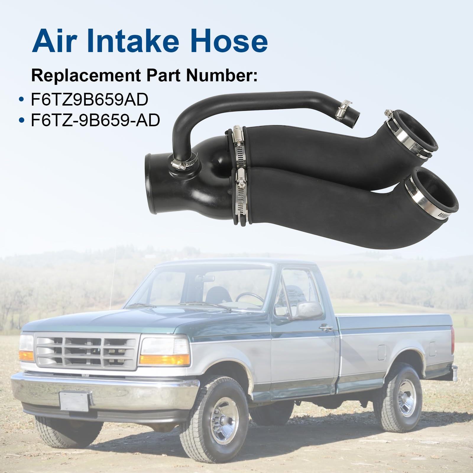RALZAOTO air intake hose connected to Ford Bronco engine bay for reliable intake.