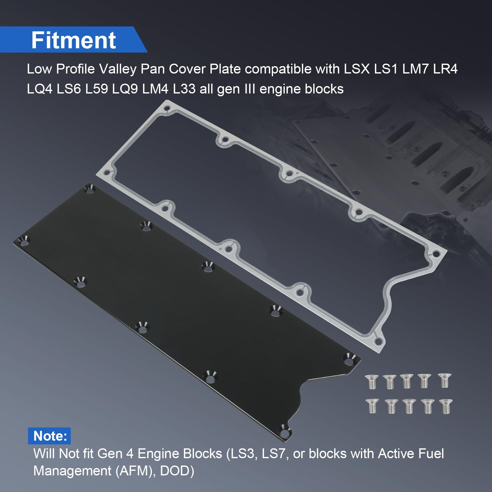 Included bolts and gasket pack simplify installation and secure fit
