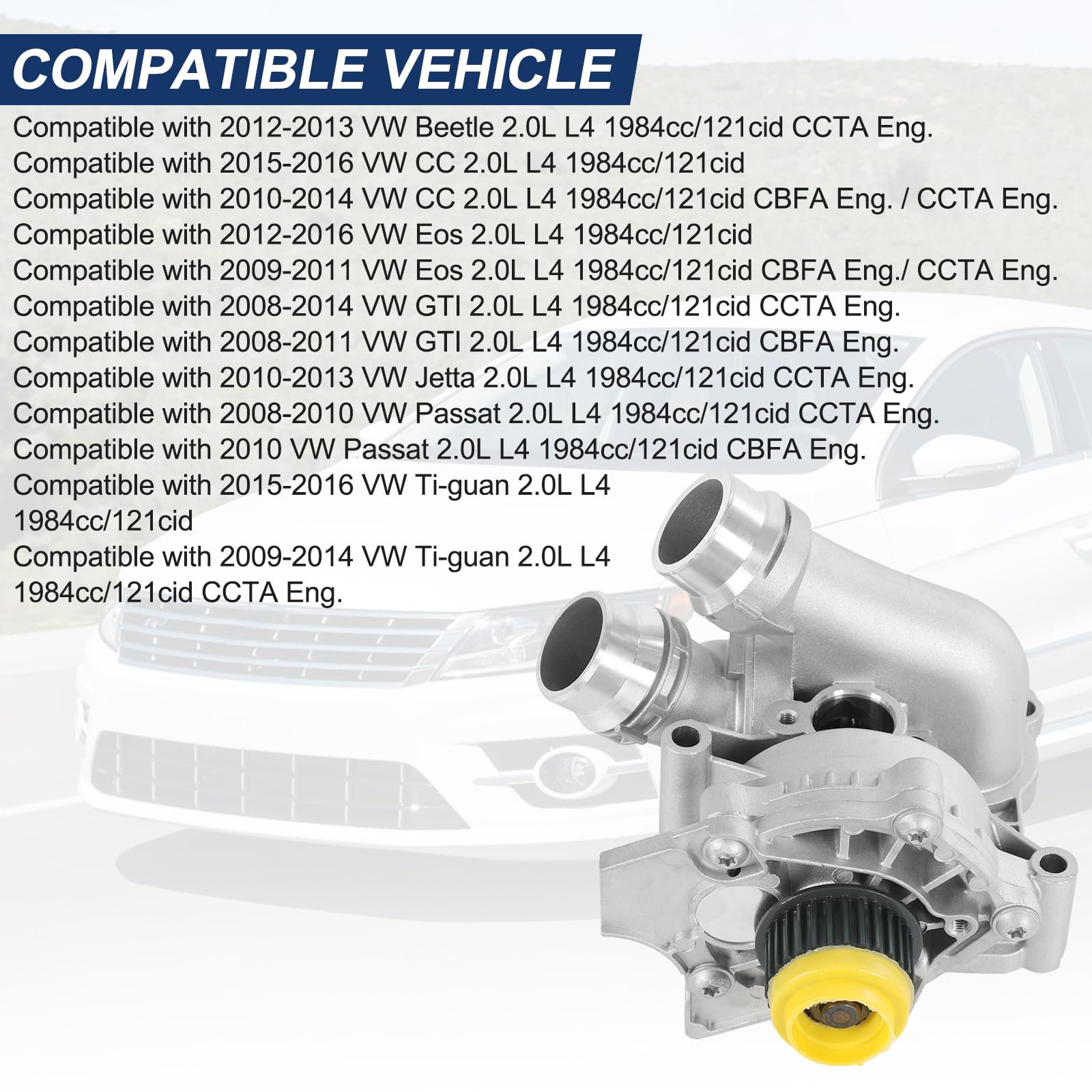 RALZAOTO aluminum water pump for Audi A6 2.0T ensures durability and performance.