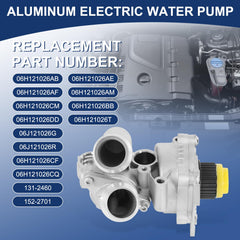 RALZAOTO aluminum water pump for Audi A4 2.0T with integrated thermostat.
