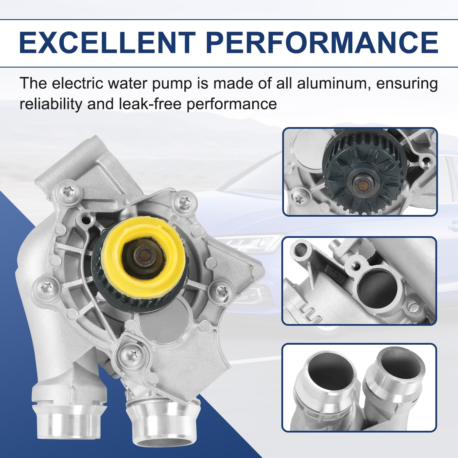 RALZAOTO aluminum water pump for VW Tiguan 2.0T supports long-lasting cooling.
