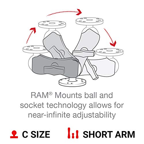 RAM MOUNTS 201U-B powder-coated finish resists corrosion and wear.