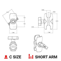 RAM MOUNTS 201U-B spring-end sockets facilitate quick, easy repositioning.