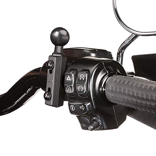 RAM MOUNTS handlebar clamp base with 1 inch ball enables easy device positioning.