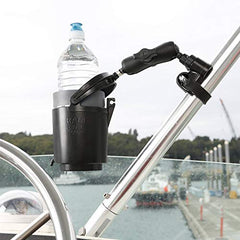 RAM Mounts level cup with double socket arm shown on ATV for secure beverages