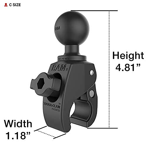 RAM Mounts RAP-400U clamps onto a round rail for quick adjustments