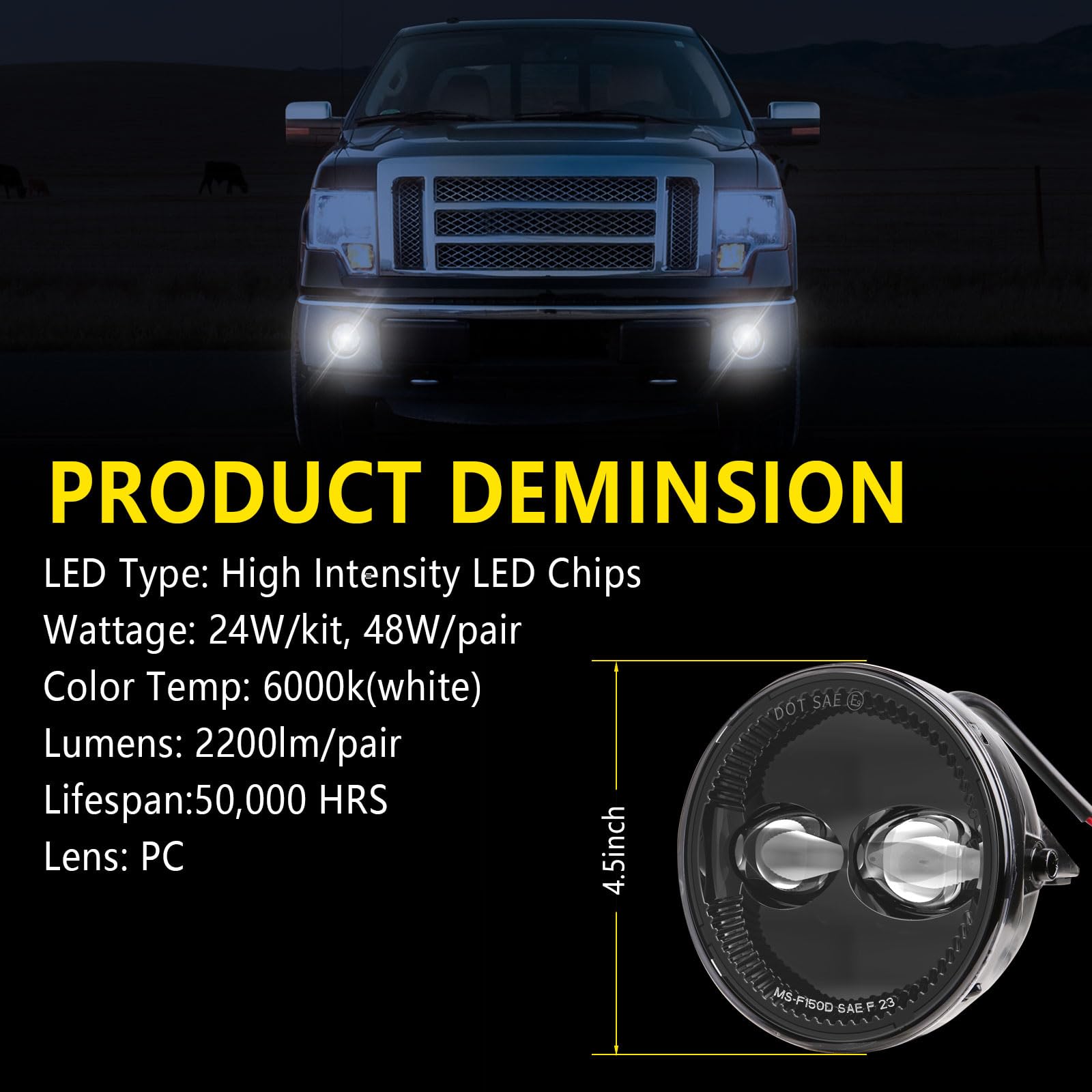 RAMJET4X4 LED fog light, die-cast housing resists moisture and heat.
