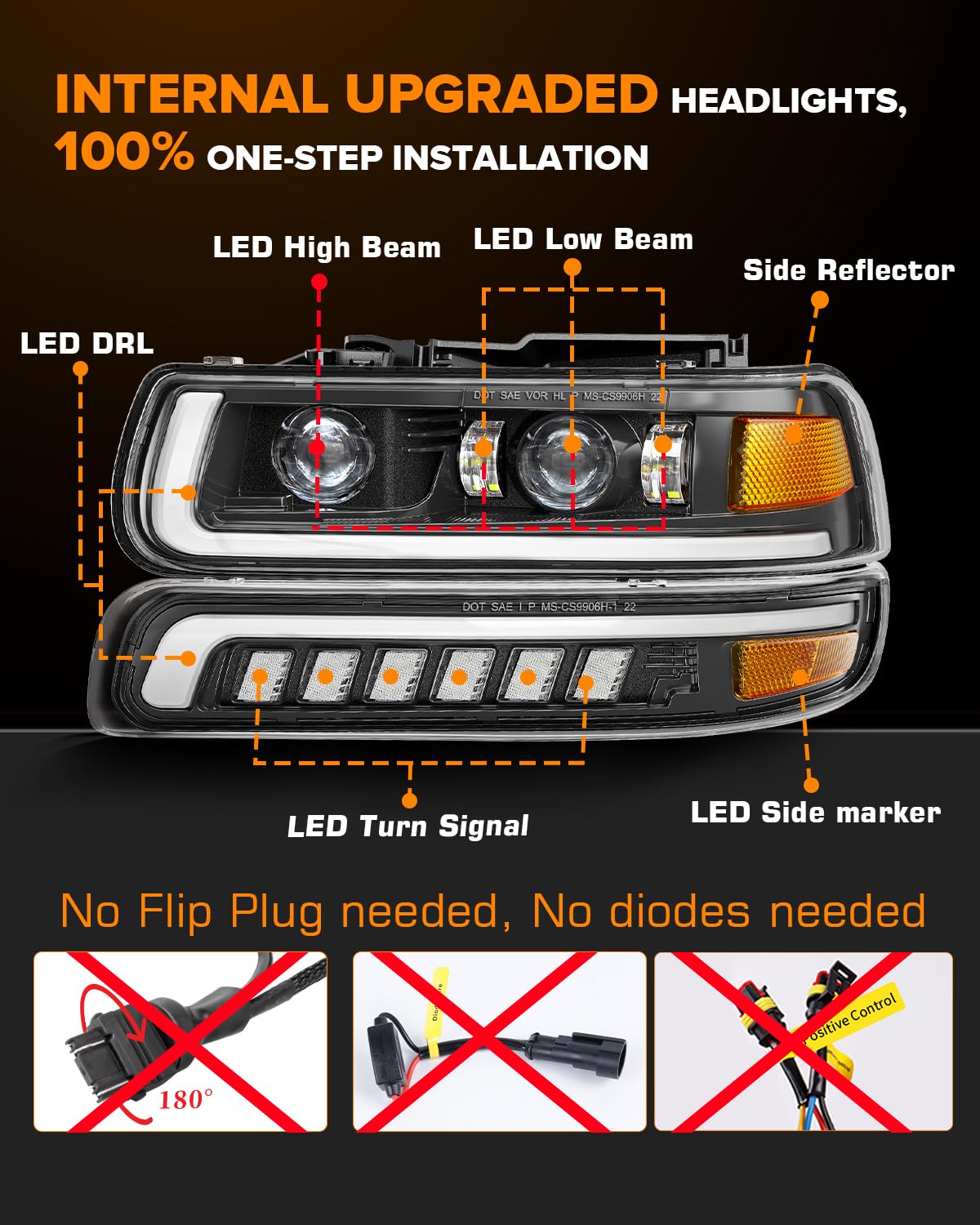 RAMJET4X4 LED headlights with DRL design enhances day and night presence.