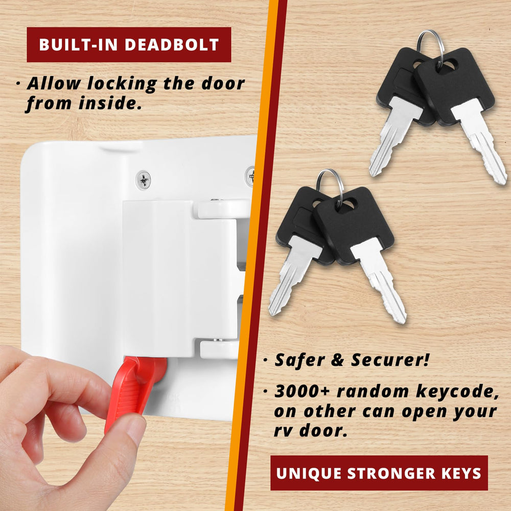Ramkle RV Entry Door Lock keyed cylinder with unique non-duplicating keys