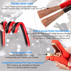 Ranallto 6-gauge jump cables in action provide reliable power during winter breakdowns.