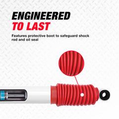 Rancho RS5000 RS5415 steering damper body detail highlights rugged construction