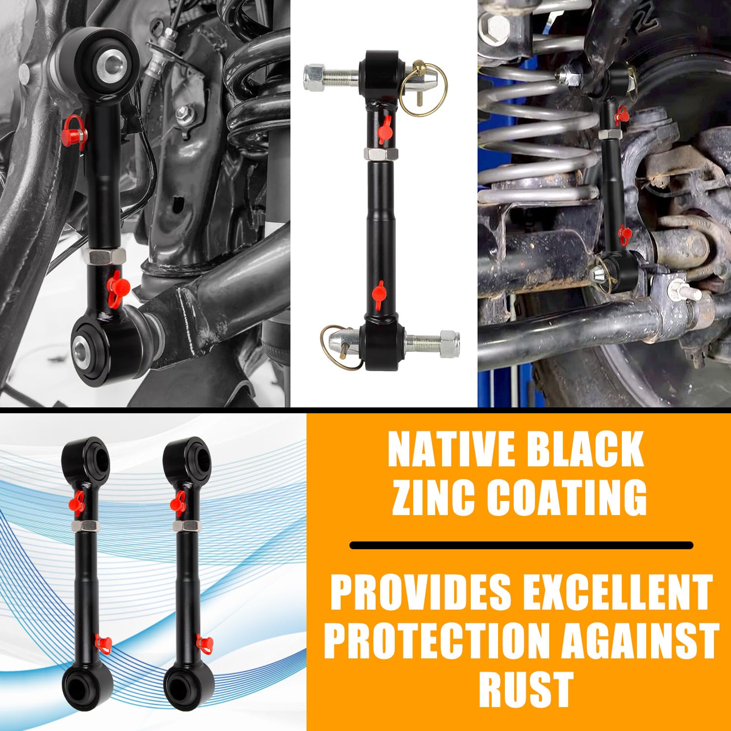 RANSOTO adjustable sway bar body fitted to a TJ/XJ for lift compatibility.