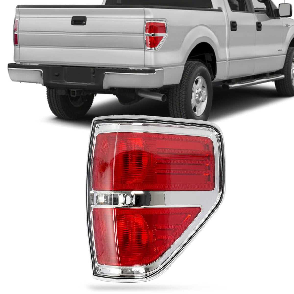 RANSOTO F150 right tail light with chrome trim enhances rear visibility