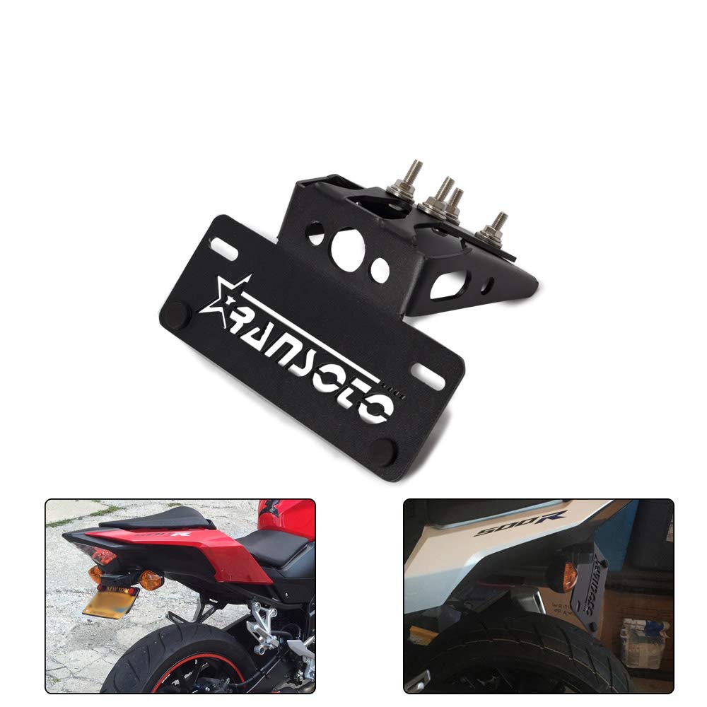 RANSOTO Fender Eliminator closeup shows secure fit on Honda CBR500R 2016-2024.