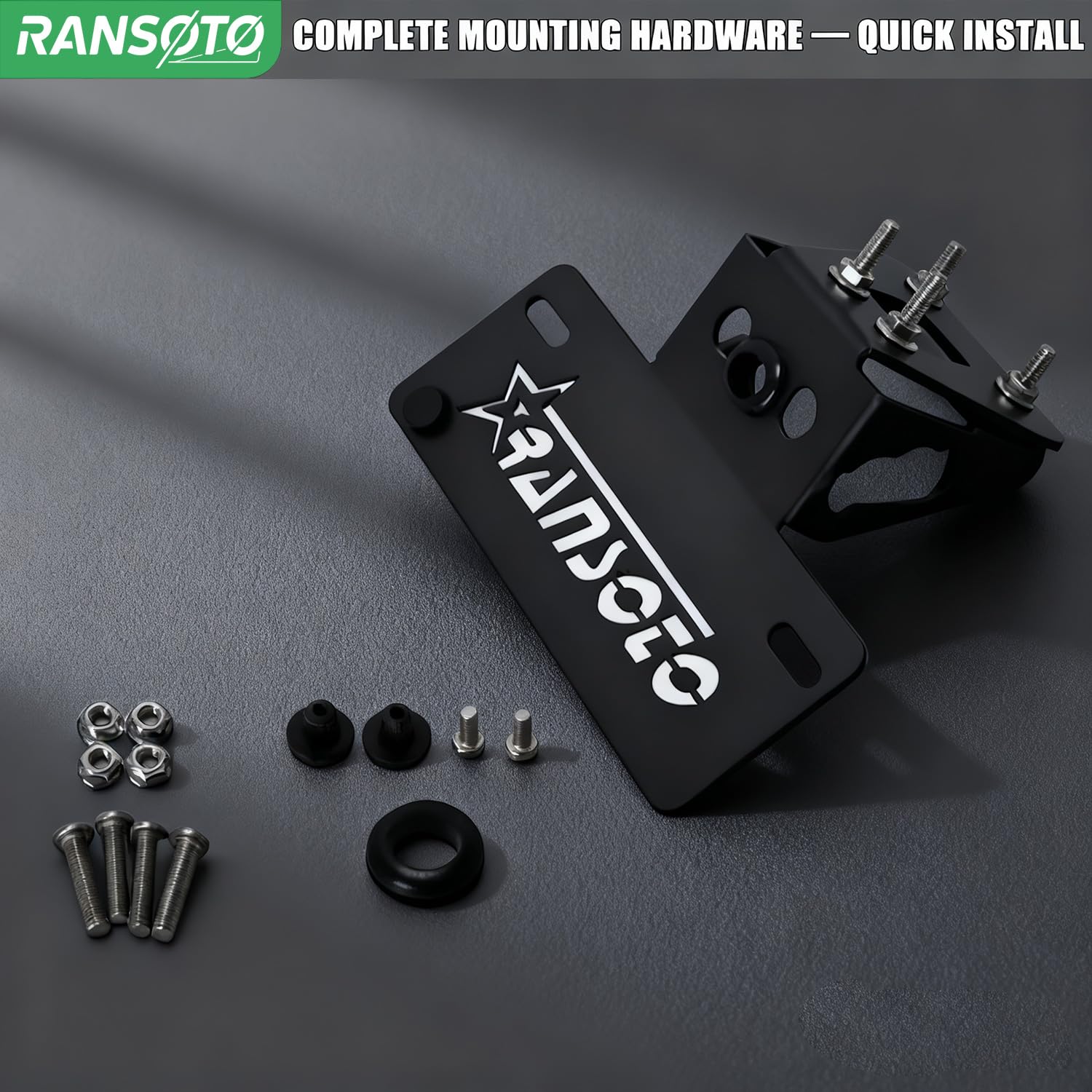 RANSOTO Fender Eliminator bracket for Ninja 250 with quick bolt-on fit.
