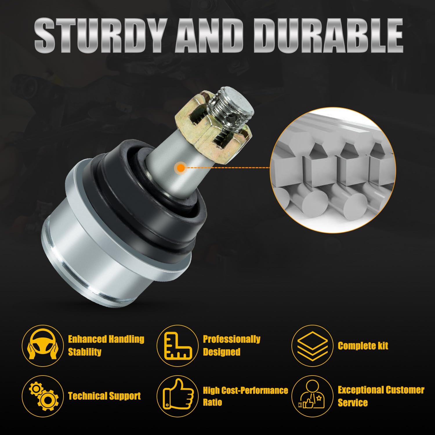 RANSOTO heavy-duty steel joints with weatherproof boots for rugged use