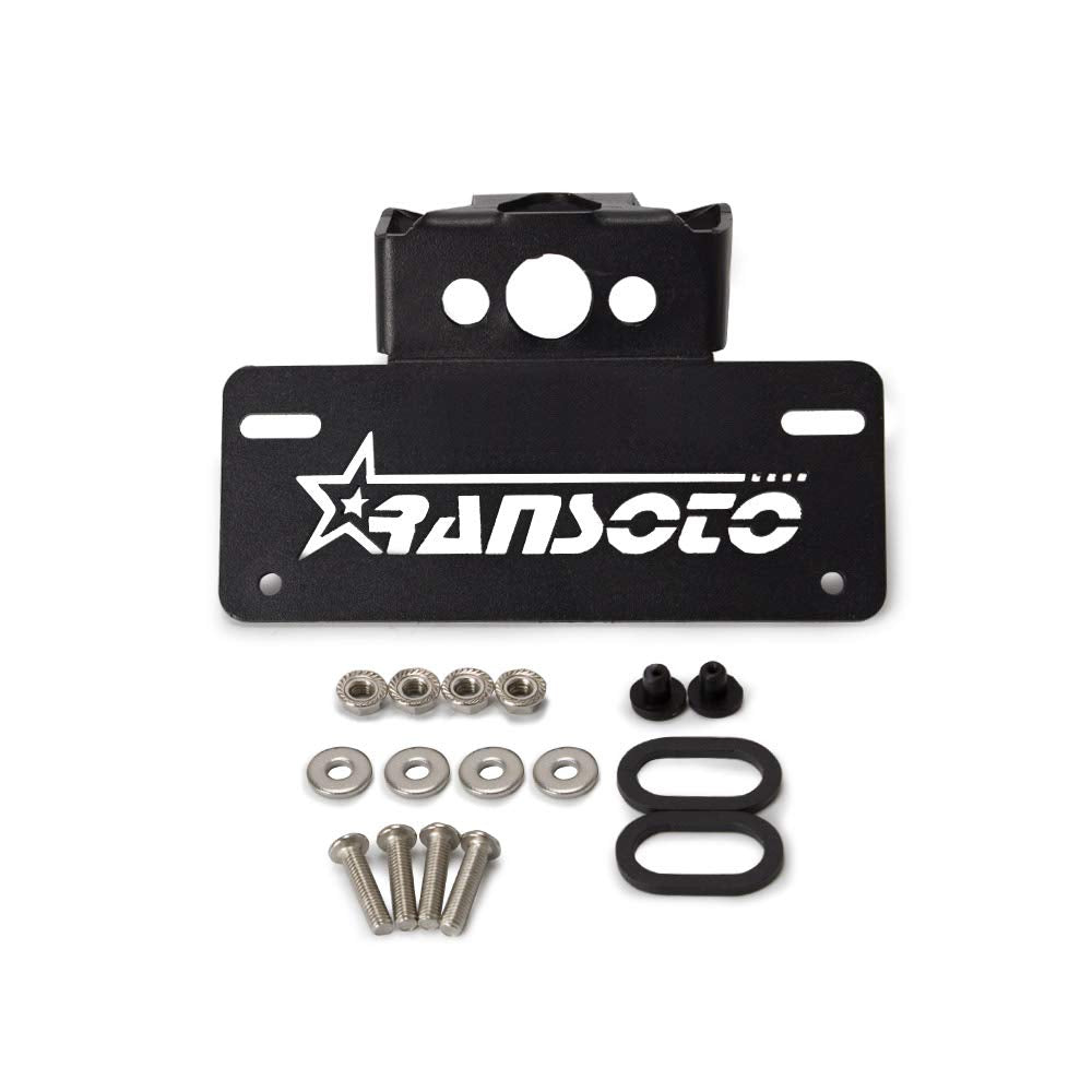 RANSOTO Honda CBR500R mount demonstrates retained OE license light and signals.