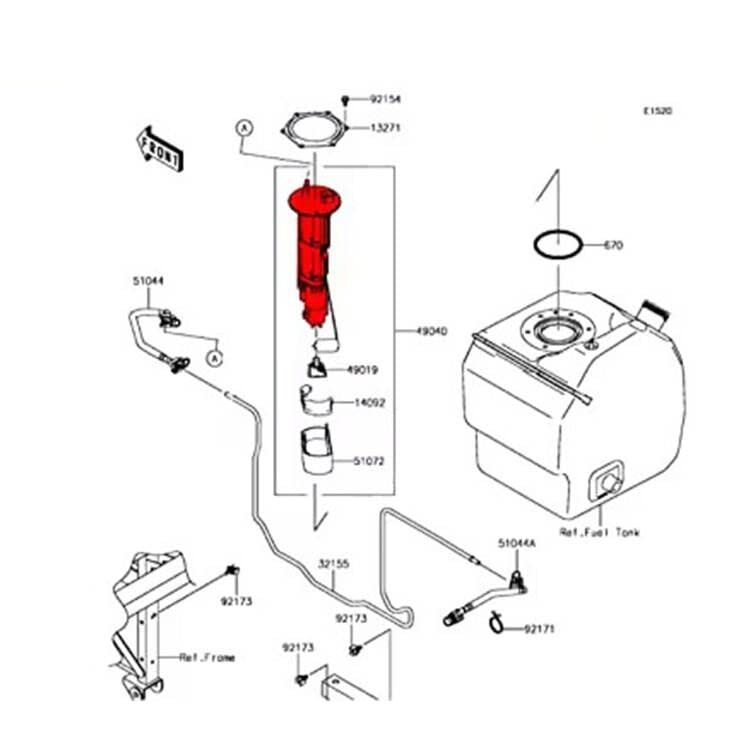 RANSOTO fuel pump fits Kawasaki TERYX 800, TERYX4 800, Mule Pro FX