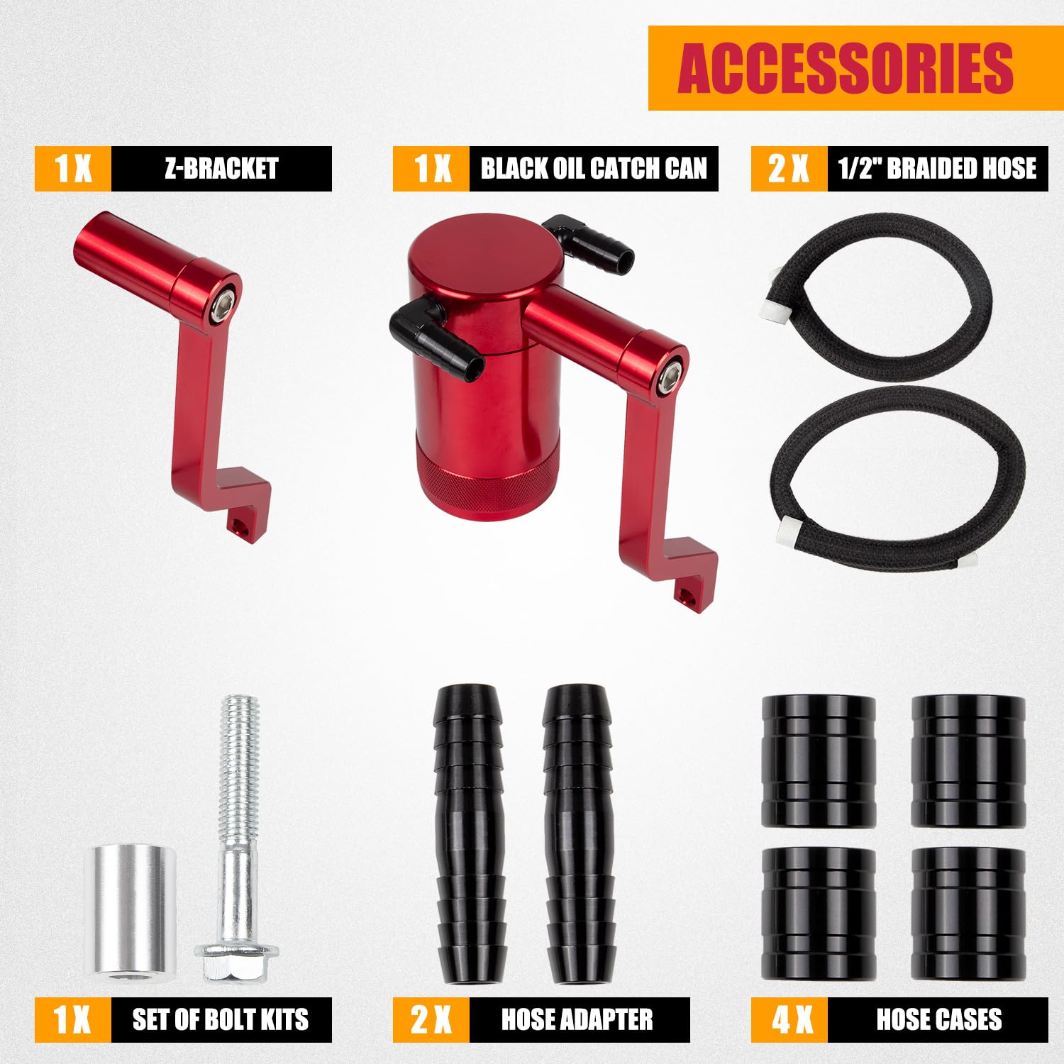 RANSOTO oil catch can mounted with Z-bracket for easy access.