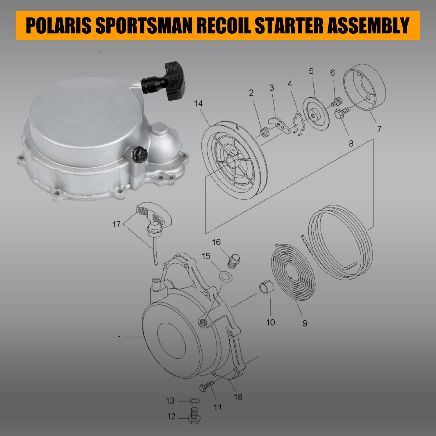 RANSOTO recoil starter bolts and gasket set for secure, leak-free mounting.