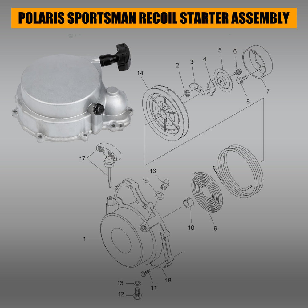 RANSOTO recoil starter bolts and gasket set for secure, leak-free mounting.