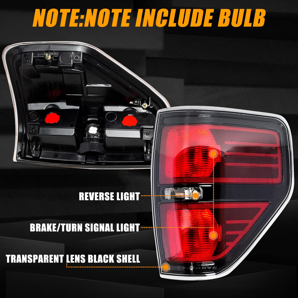 RANSOTO Ford F-150 tail light left smoked closeup shows durable finish