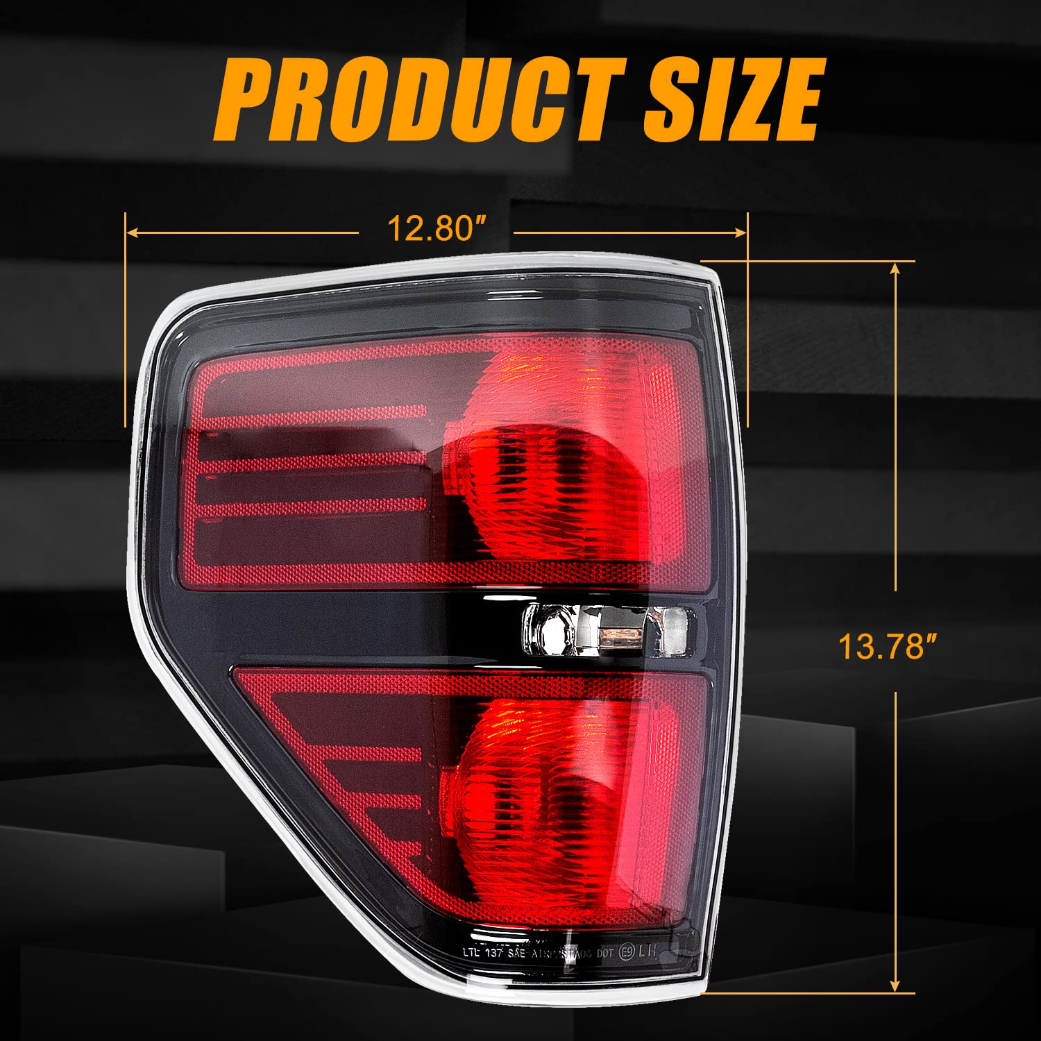 RANSOTO Ford F-150 smoked rear view tail light for evening driving