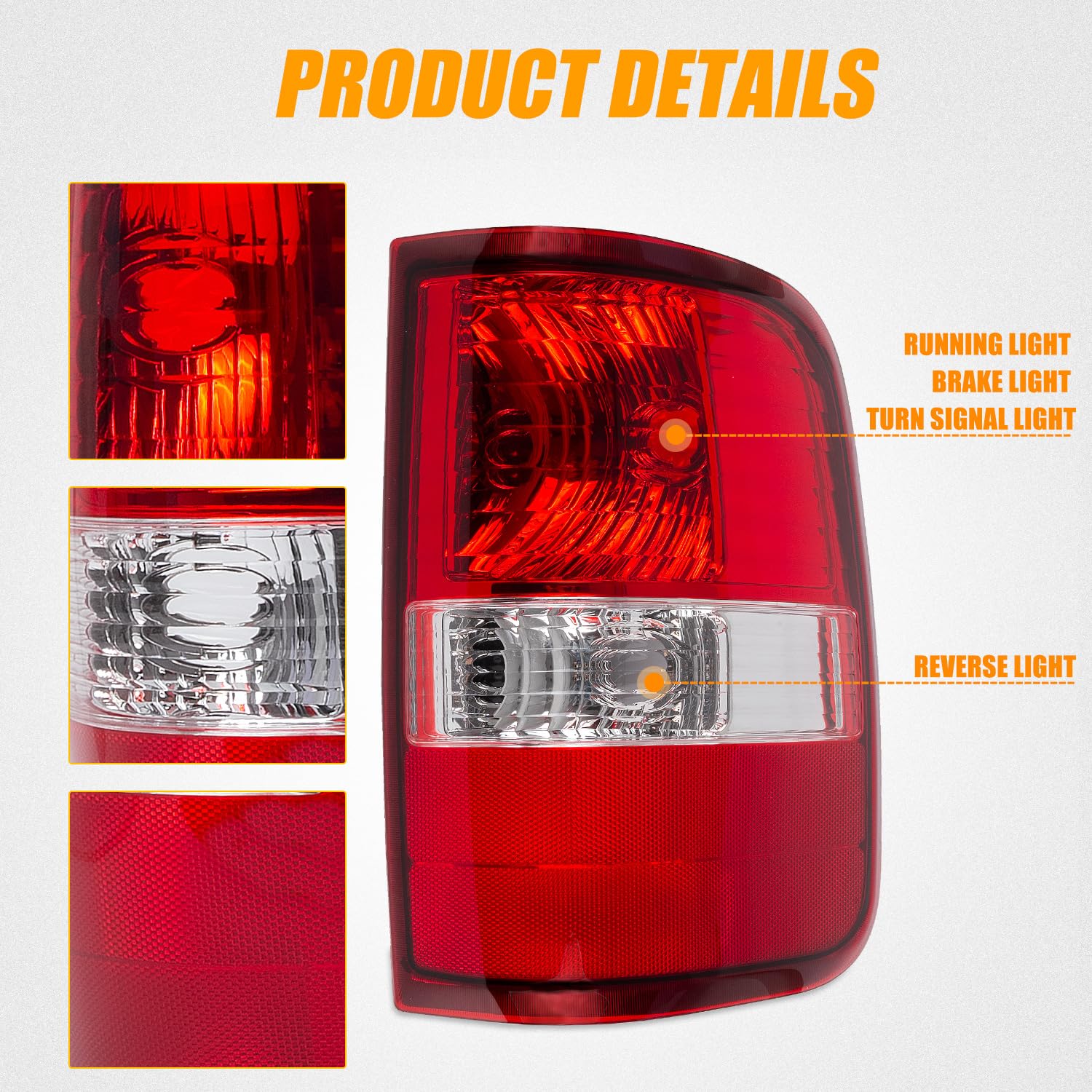 RANSOTO waterproof and dustproof seal highlight durable tail light performance.
