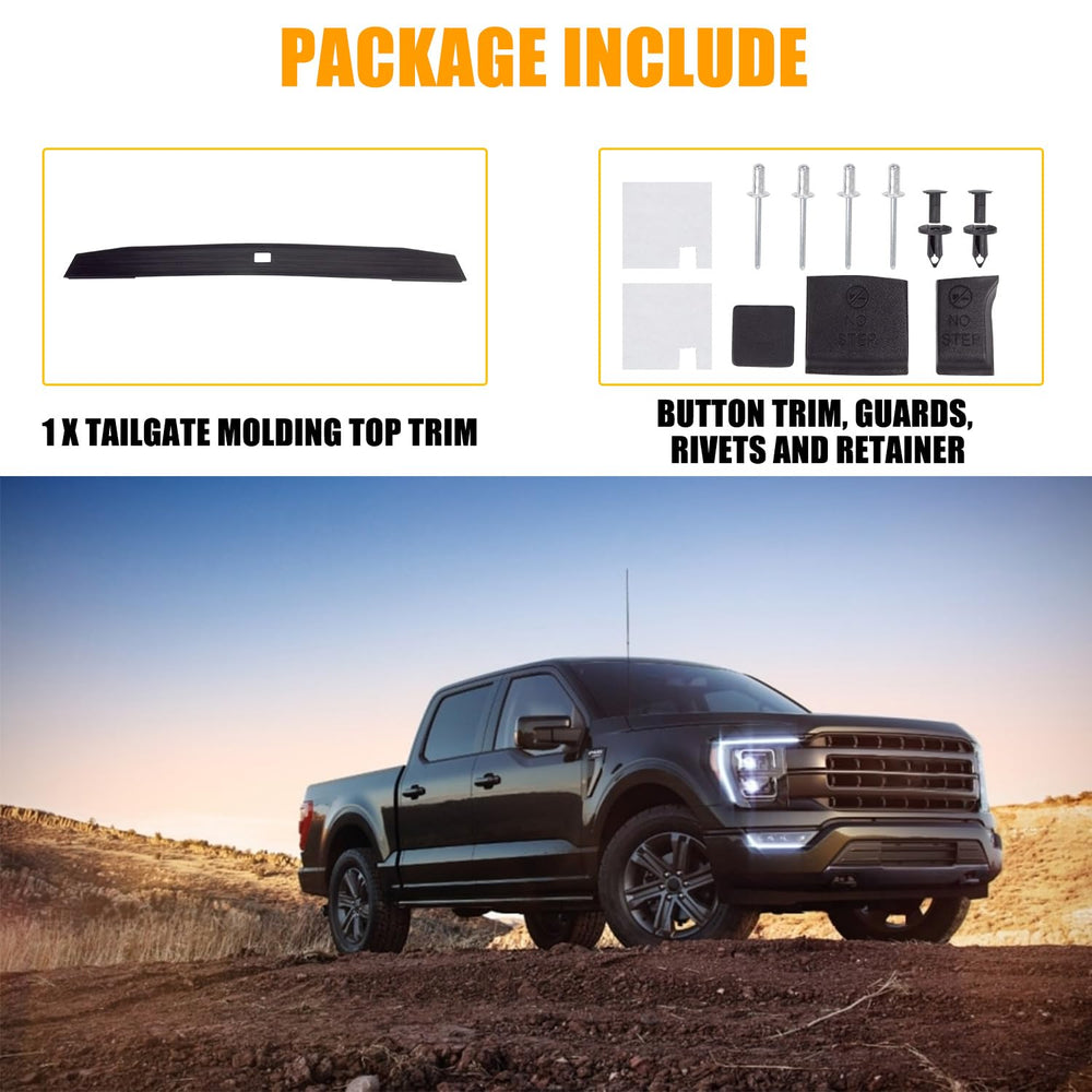 RANSOTO tailgate molding cap adds a personalized look to the F-150.