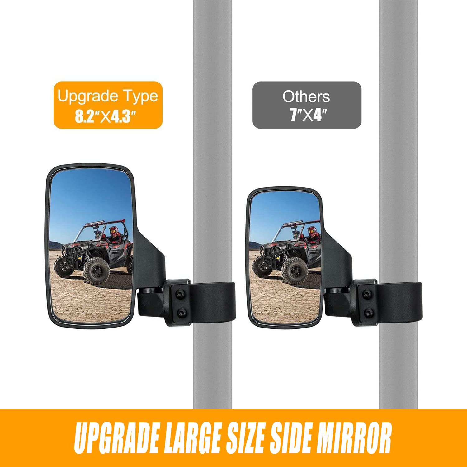 RANSOTO UTV center mirror offering wide-angle rear view for safer passing