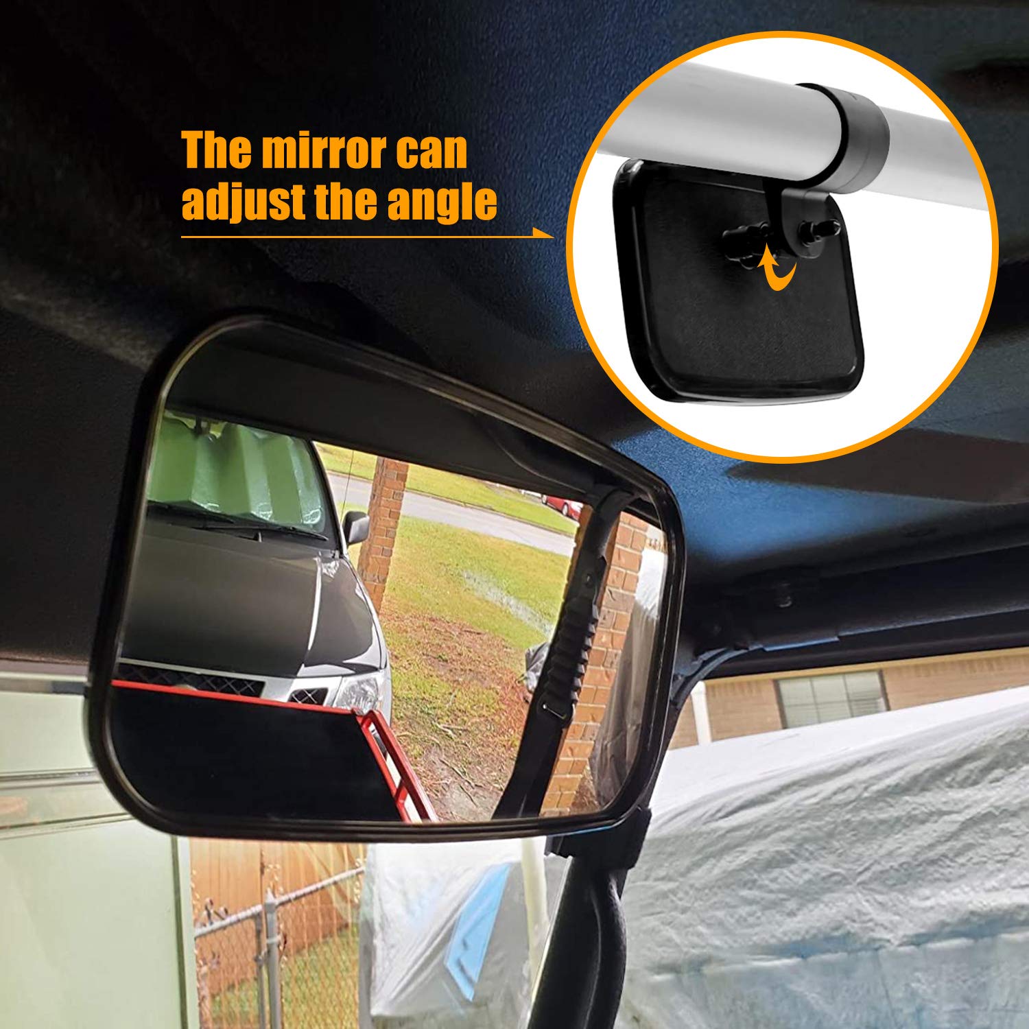 RANSOTO mirror glass lens provides crisp, glare-free rear visibility
