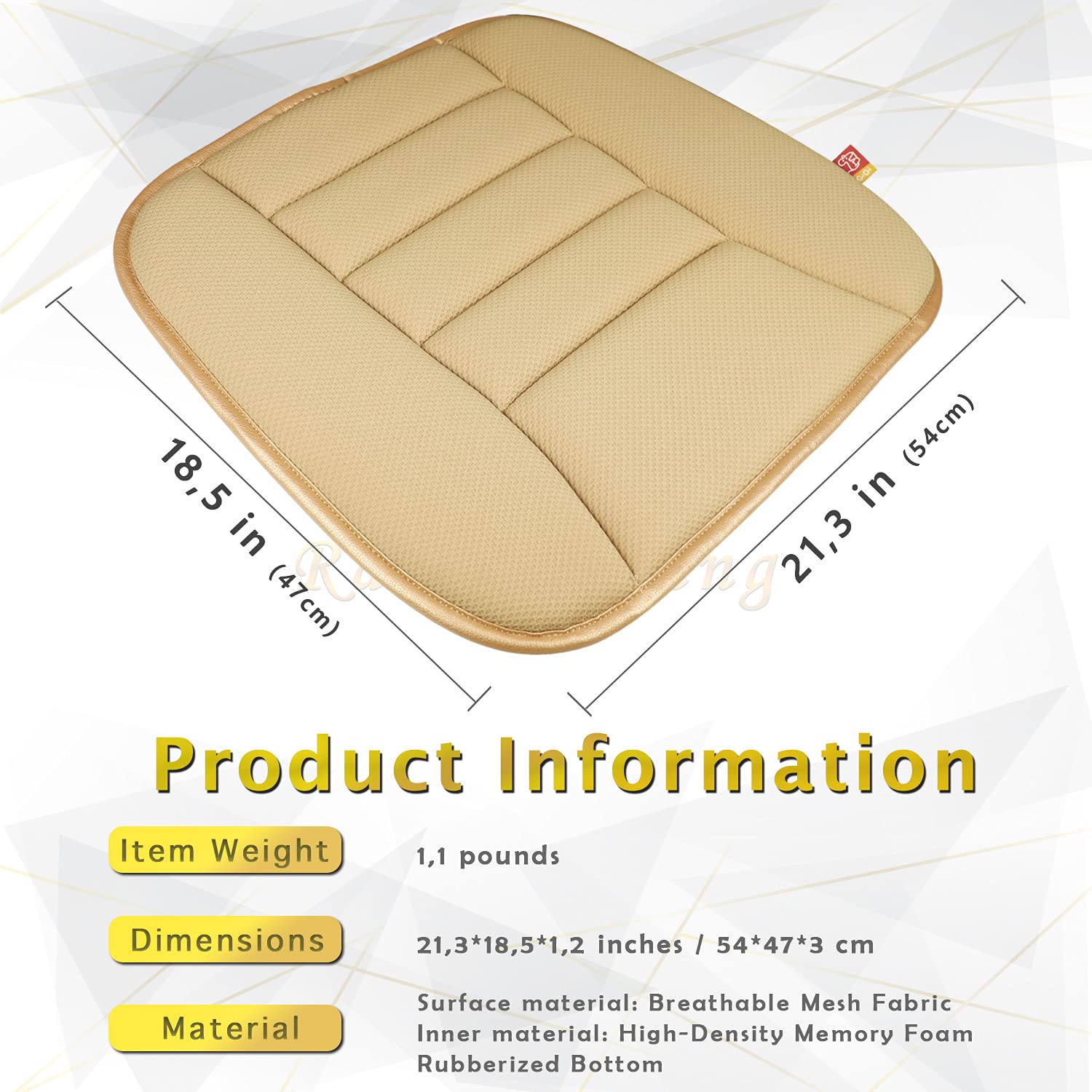 Breathable mesh surface keeps RaoRanDang cushion cool
