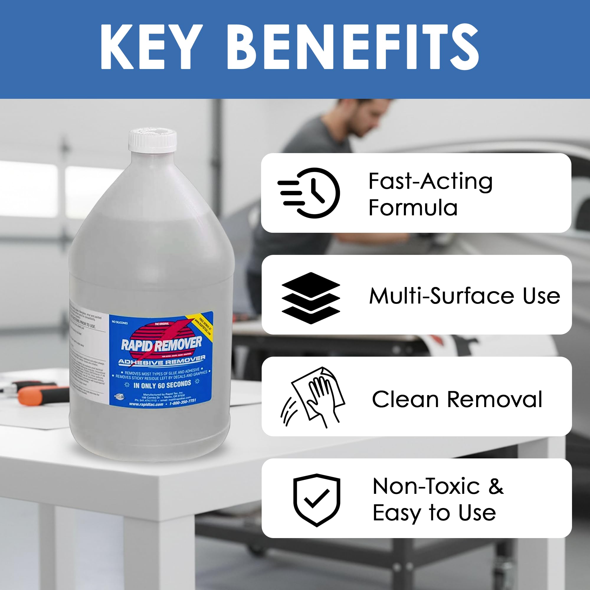 Professional installer uses Rapid Tac to remove vinyl graphics quickly.