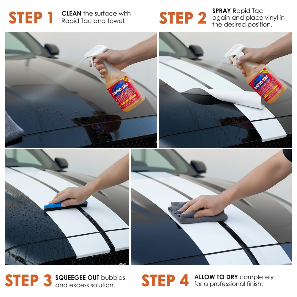 Rapid Tac bonds in 90 seconds, speeding up vinyl wrap and decal projects.