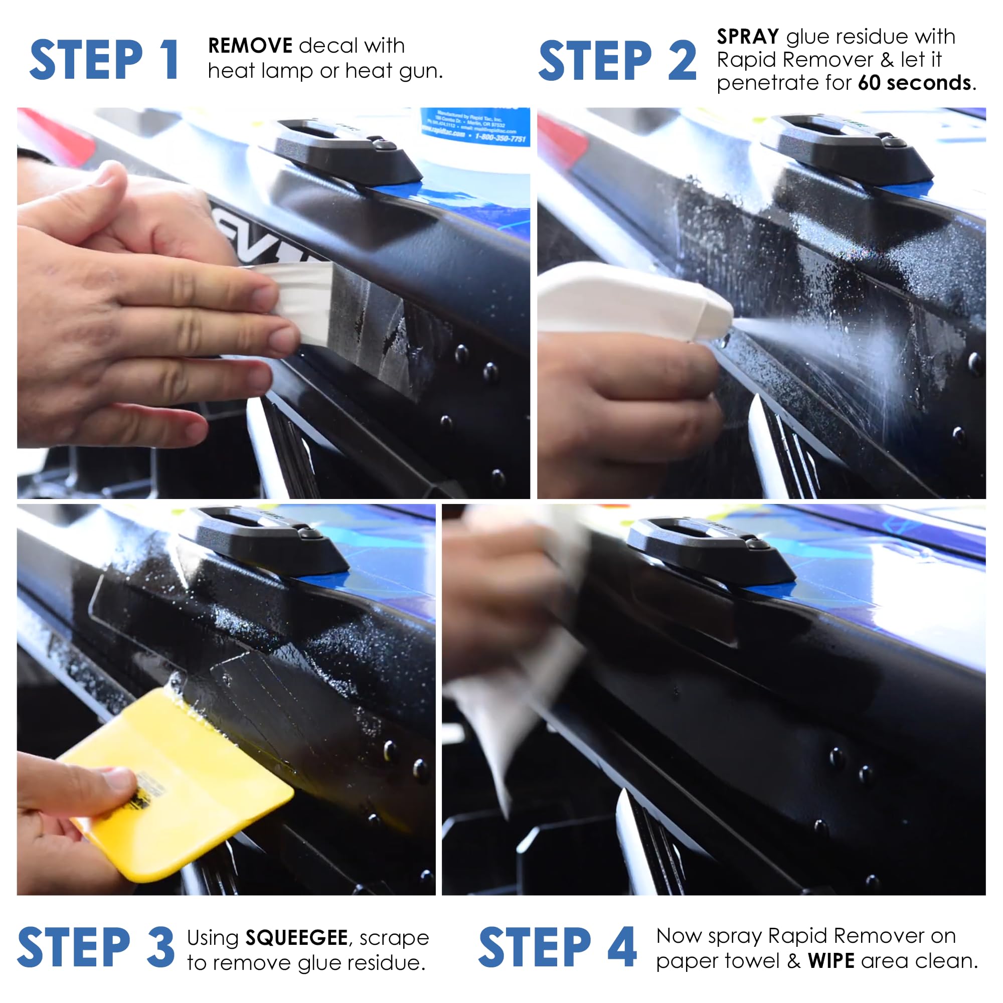 Rapid Tac Cold-weather formula at work on film surfaces.