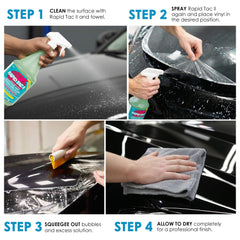 Rapid Tac II repositioning graphics enables precise adjustments before final bonding.
