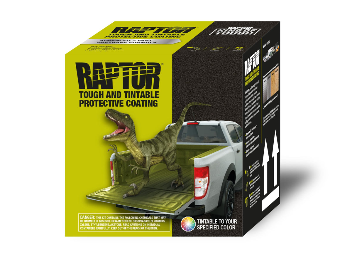 RAPTOR 0821V kit unboxing demonstrates a complete DIY bed liner system for trucks.