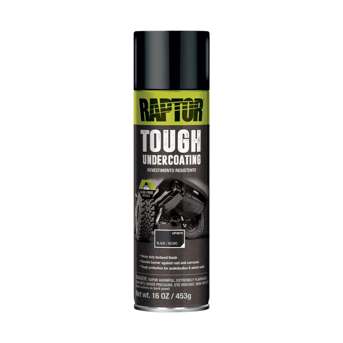 RAPTOR 1K Tough Undercoating bottle closeup for easy application and durable surface protection.