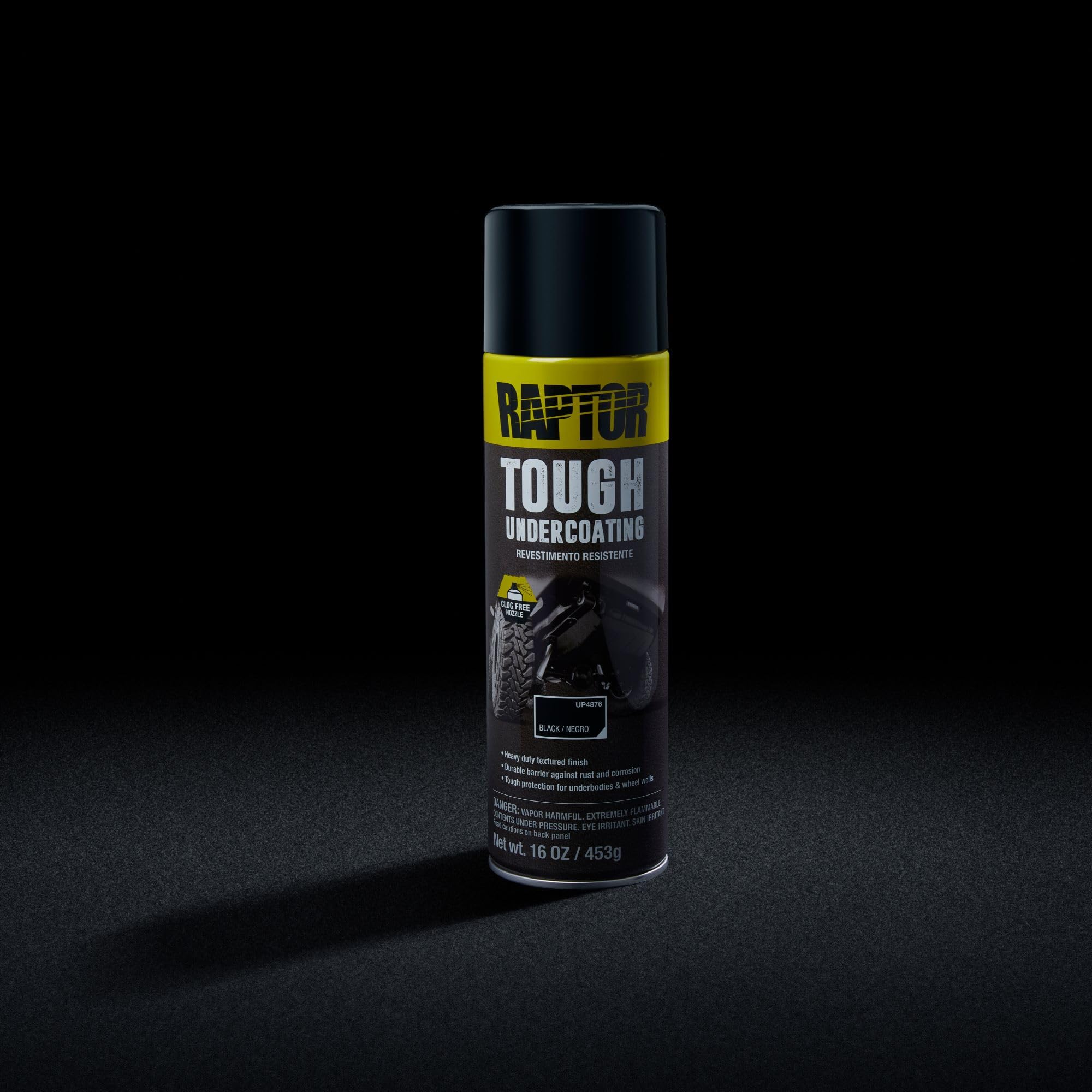 RAPTOR 1K Tough Undercoating textured finish after drying provides rugged protection.