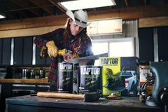 RAPTOR spray gun and setup enabling quick, even coating.