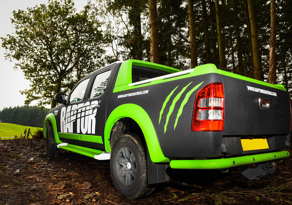 RAPTOR Tintable Truck Bed Liner Kit 2K aerosols enable precise small-area coating.