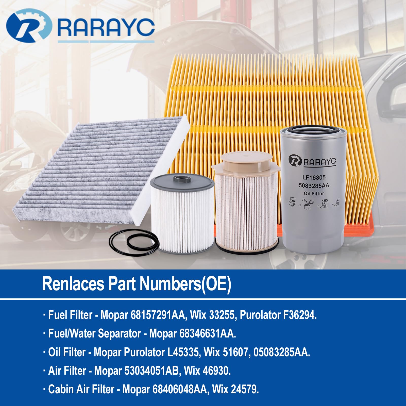 RARAYC oil filter replacement 5083285aa delivers robust filtration and engine protection.