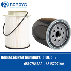 RARAYC replacement filters 68157291AA and 68065608AA for easy swap.