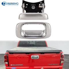 RARAYC chrome tailgate bezel front view for precise fit on Chevy trucks